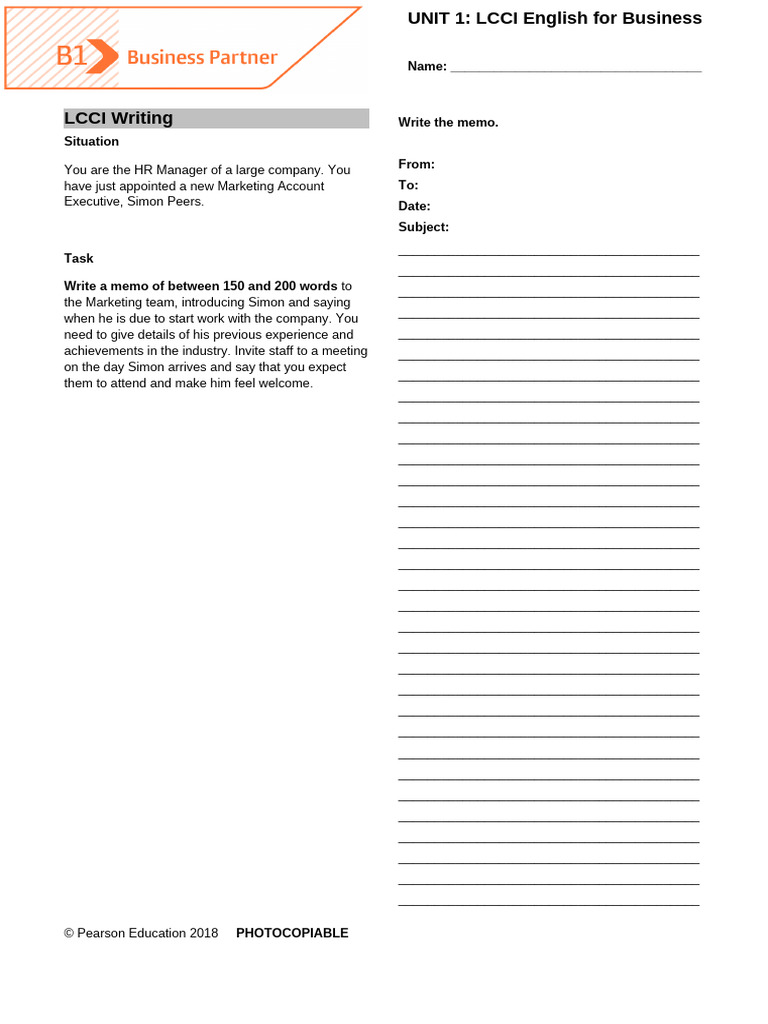 Bp b1 Tests Unit1 Lcci | PDF