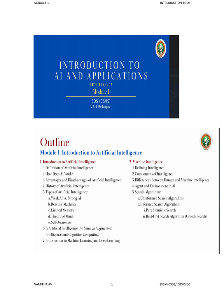 AI unit 1 notes | PDF | Machine Learning | Artificial Intelligence