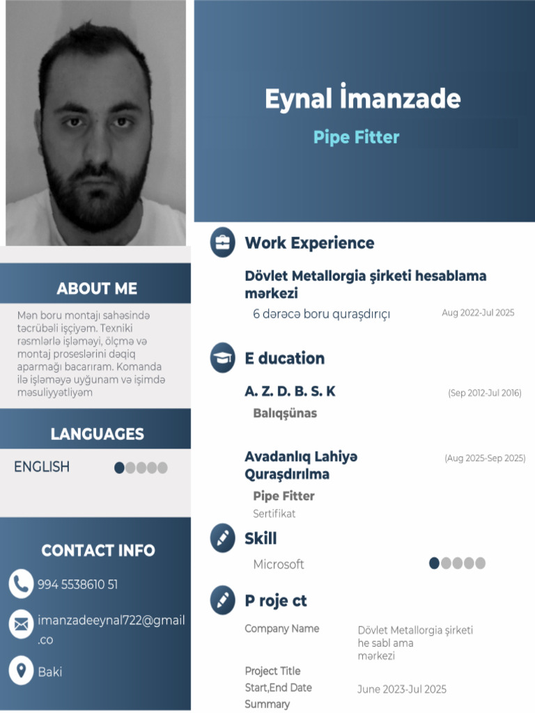 Eynal İmanzade CV | PDF