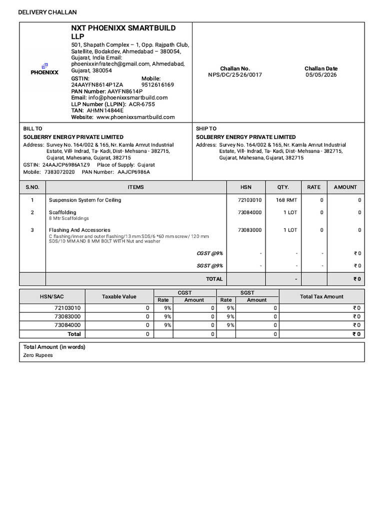Nps Dc 25-26-0017 Delivery Challan Solberry Energy Private Limited ...