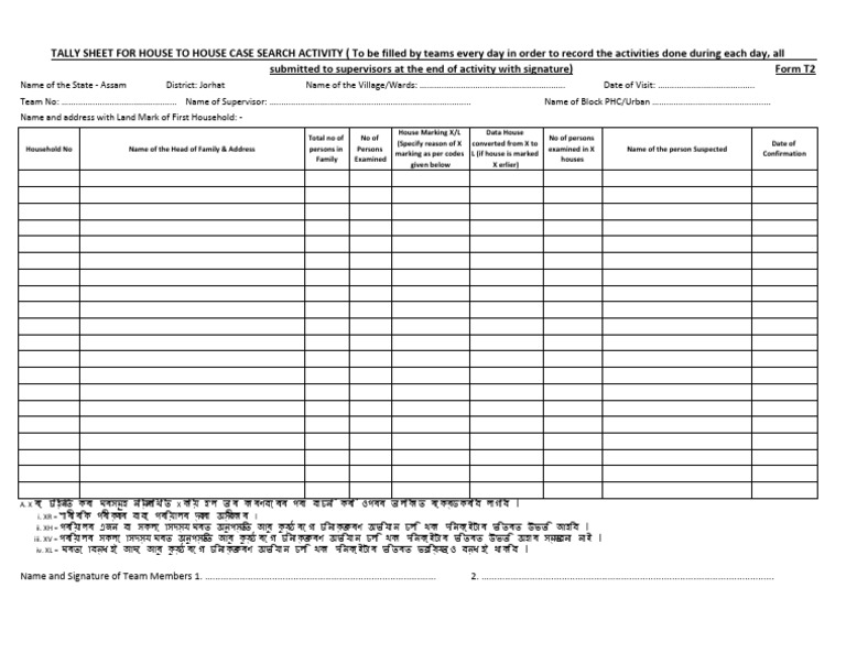 Asha Reporting Format LCDC - Copy | PDF