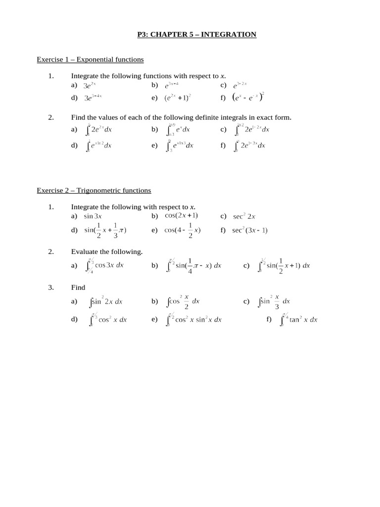 Chapter 5 - Integration | PDF | Integral | Function (Mathematics)