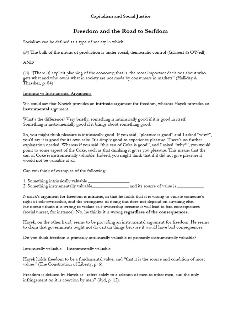 Lecture 10 Handout | PDF | Friedrich Hayek | Justice