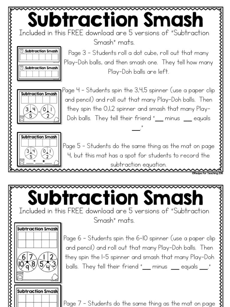 Subtraction Smash UPDATED | PDF