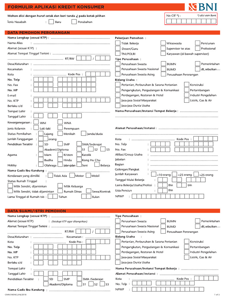 Formulir Bundling Kredit Konsumer_ALL PAGES_FA | PDF