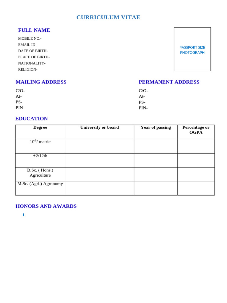 CV FORMAT | PDF