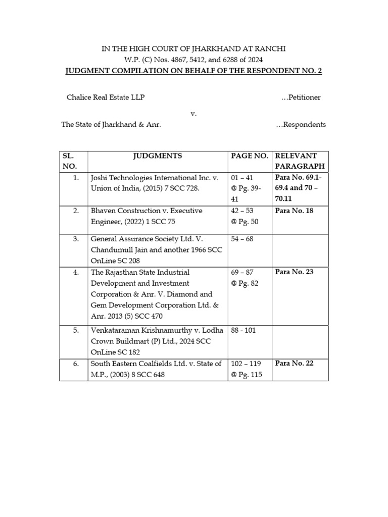 Index of Judgment Compilation | PDF