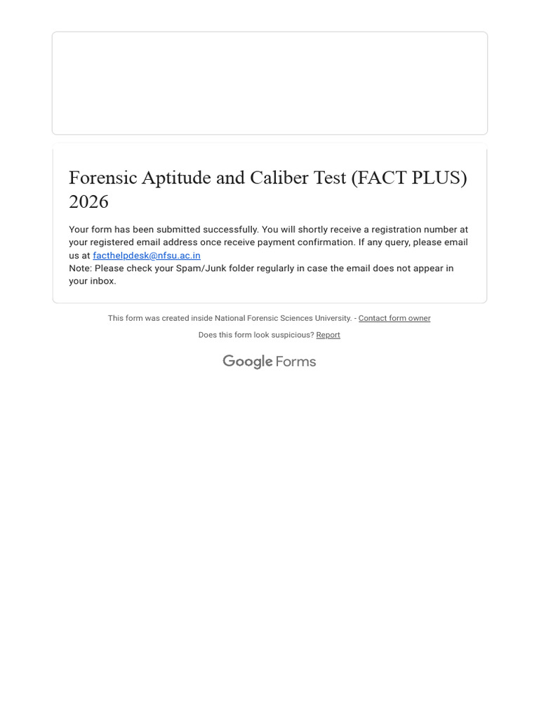 Forensic Aptitude and Caliber Test (FACT PLUS) 2026 | PDF