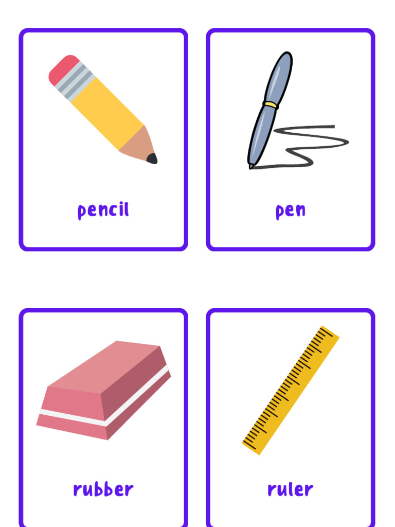 School Objects Flashcards | PDF