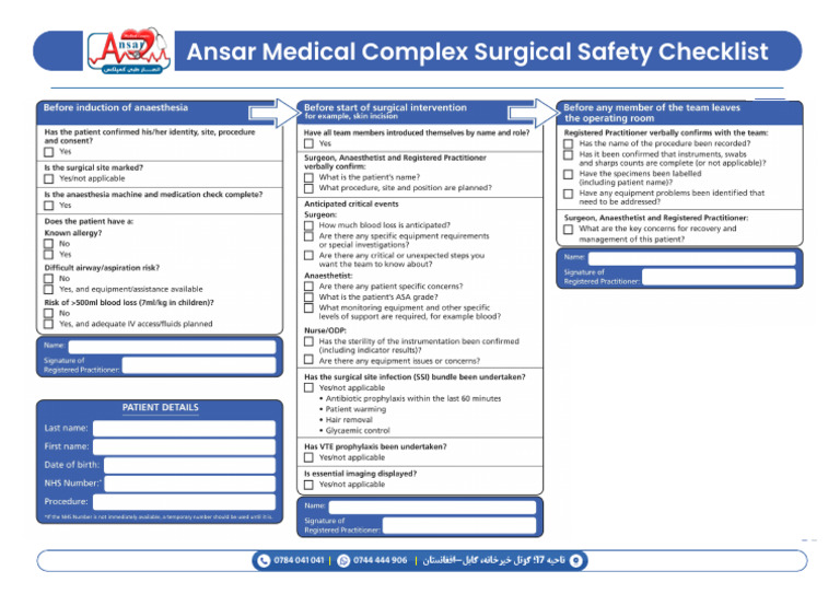 Surgical Checklist | PDF