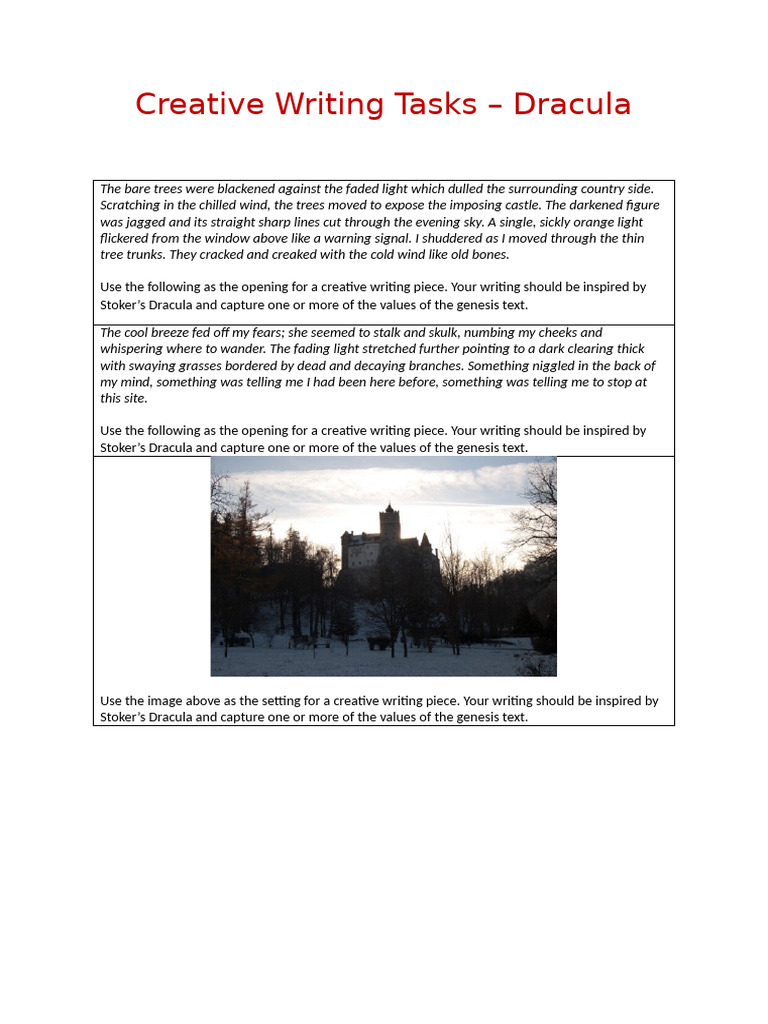 Creative Writing Tasks | PDF