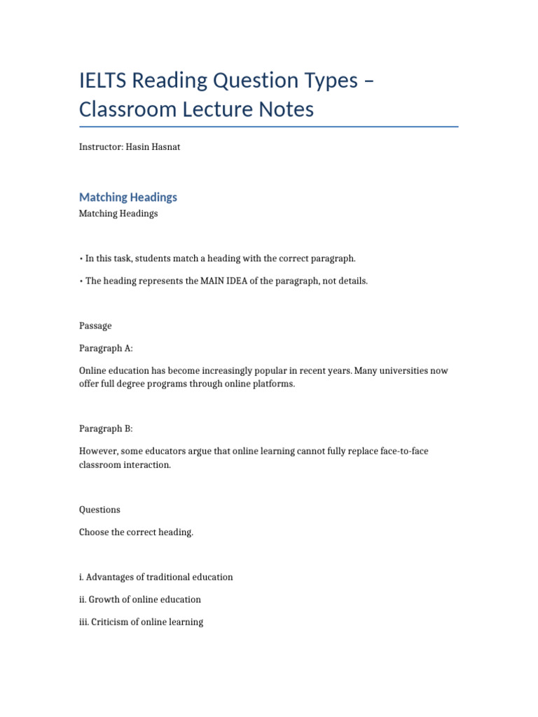 IELTS_Reading_Class_Lecture_Notes_Patterned | PDF | Climate Change ...