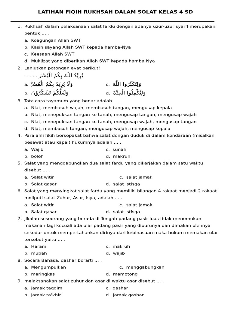 Fiqih - Rukhsah Dalam Solat | PDF