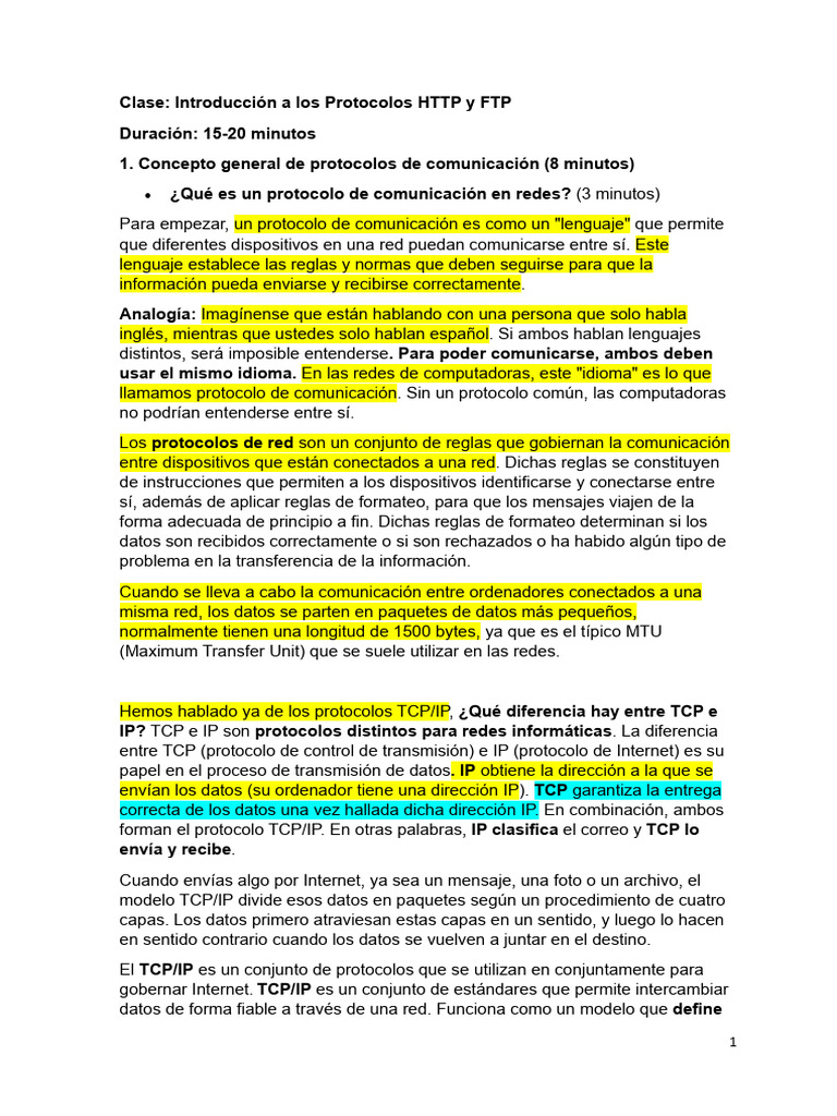 Protocolos de Internet. FTP y HTTP | PDF | Protocolo de transferencia ...