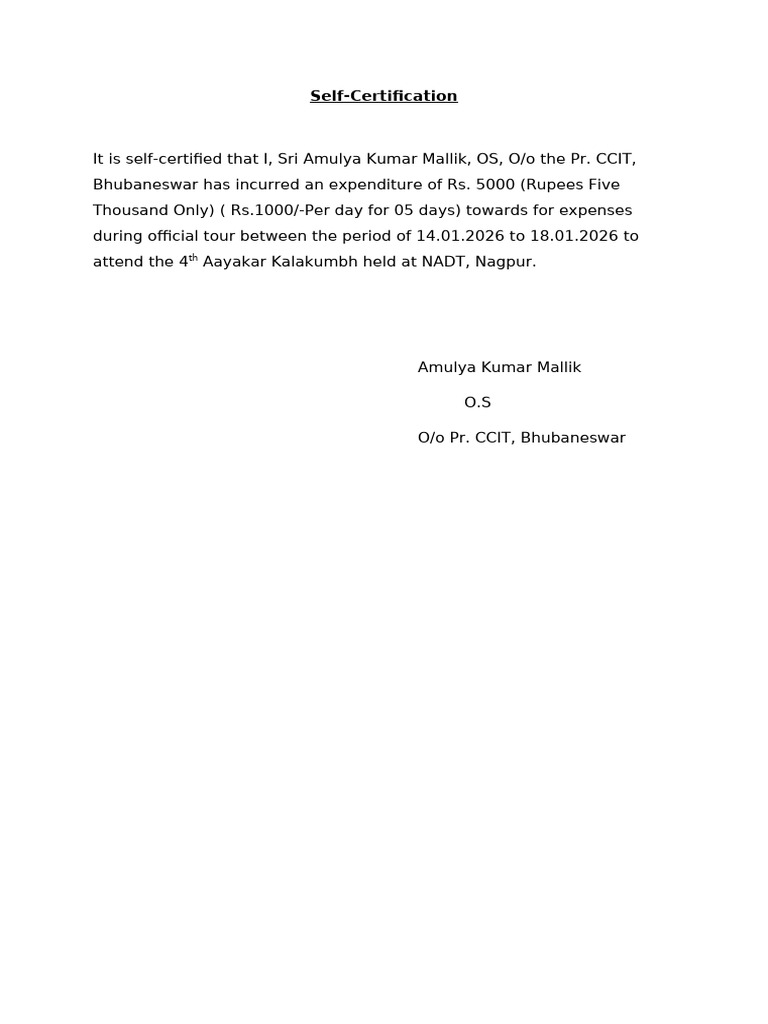Self Declaration | PDF