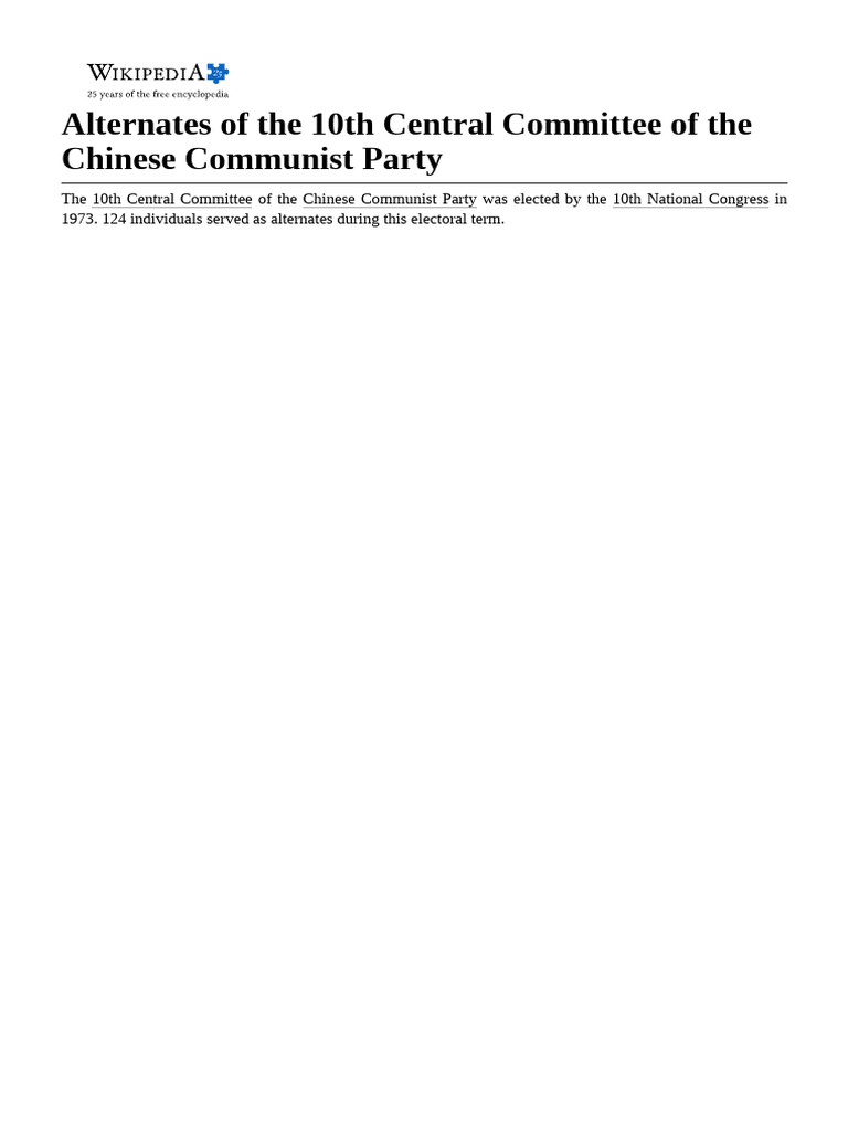 Alternates of the 10th Central Committee of the Chinese Communist Party ...