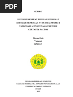 Download Skripsi Program Studi Ilmu Komputer Universitas Pakuan Bogor - Sistem Penentuan Jurusan Ditingkat SMA Negeri I Tamansari Menggunakan Certanty Factor by PERPUSILKOMUNPAK SN103763423 doc pdf