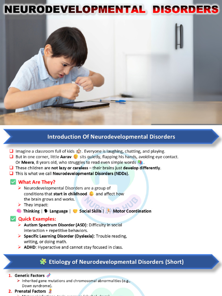 Neuro-Developmental Disorders Notes by NURSING HUB | PDF
