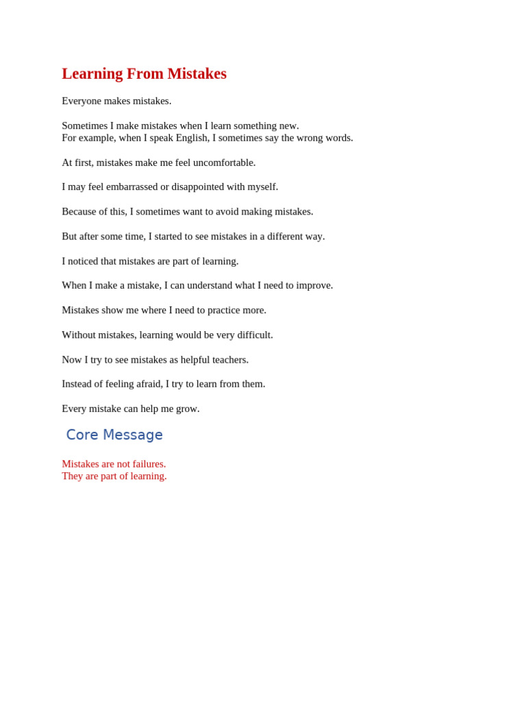 1. Learning From Mistakes | PDF