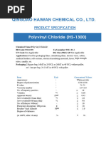 Technical Data Sheet for PVC Resin | PDF | Polyvinyl Chloride ...