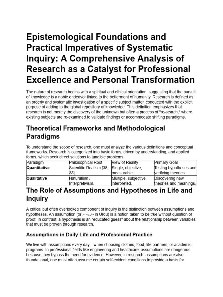 Epistemological Foundations and Practical Imperati..-1 | PDF ...