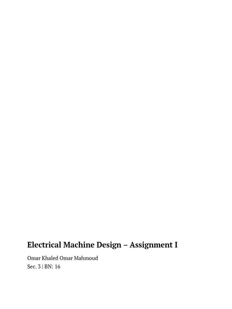 Machine Design - Assignment 01 | PDF | Electric Motor | Machines