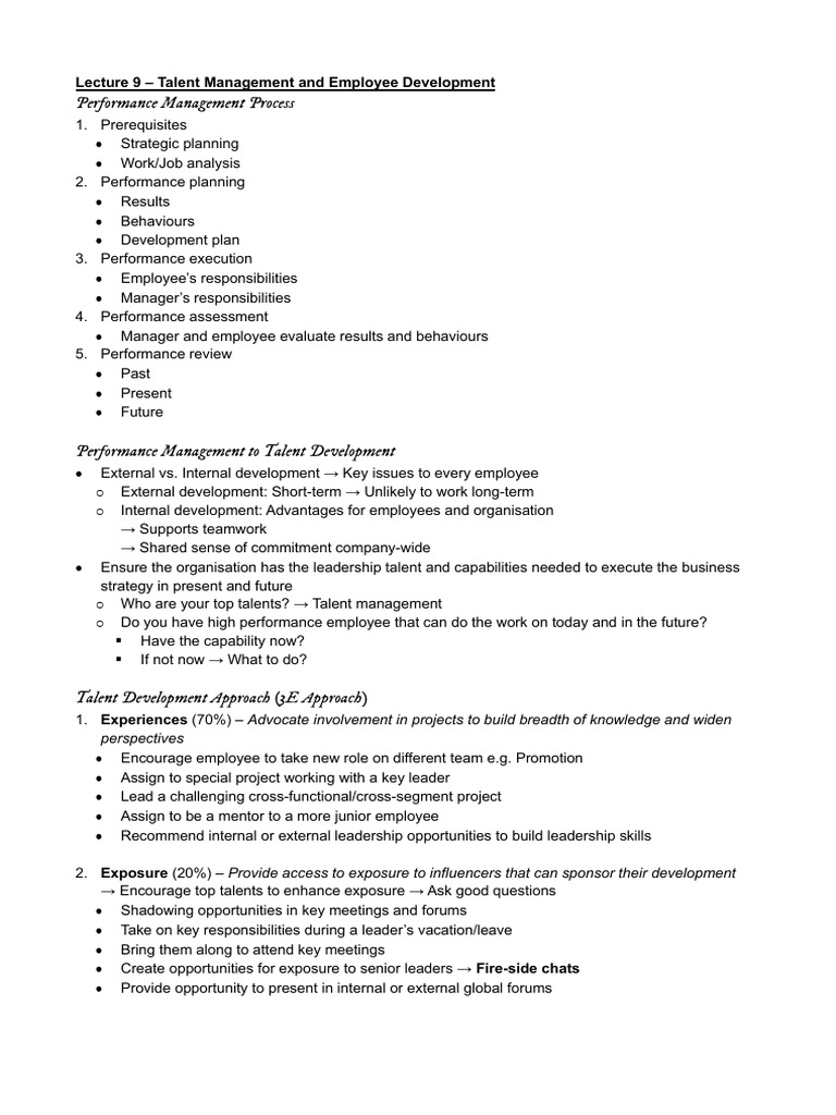Talent Management and Employee Development | PDF | Talent Management ...