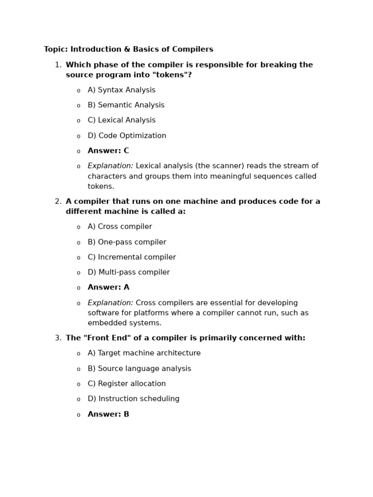 Compiler Construction First Quarter Test Main File | PDF | Compiler ...