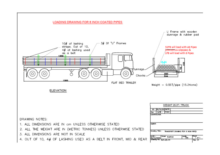 Loading Drawing - 6inch Coated Pipes V3 | PDF