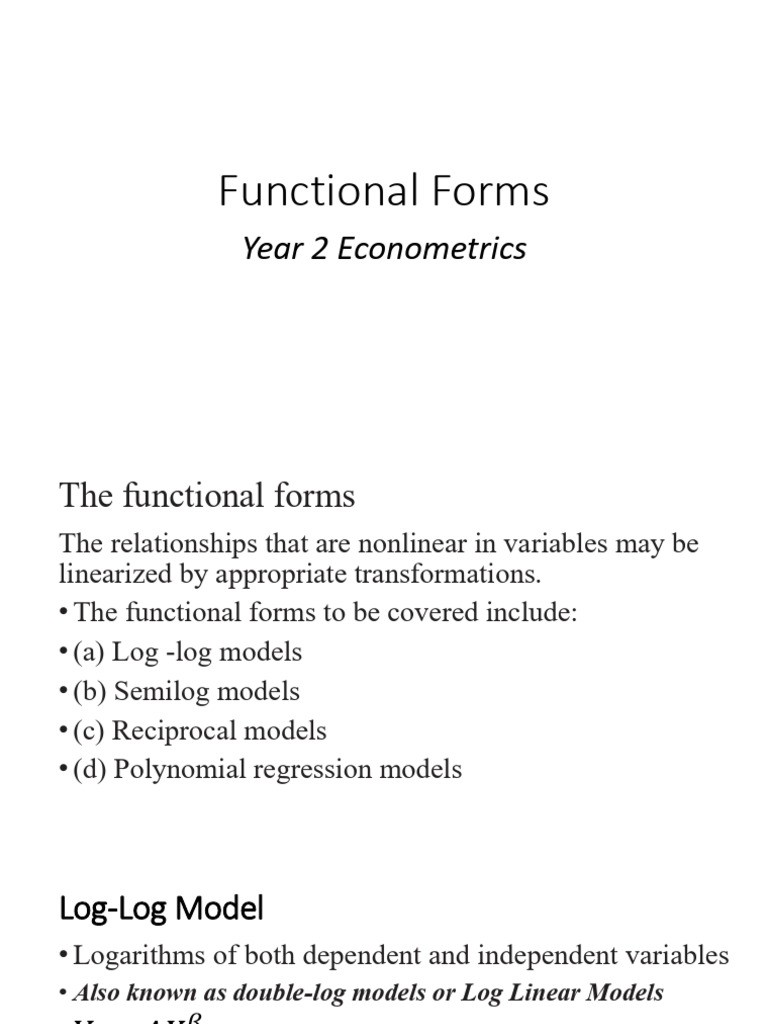 Functional Forms | PDF | Linear Regression | Elasticity (Economics)