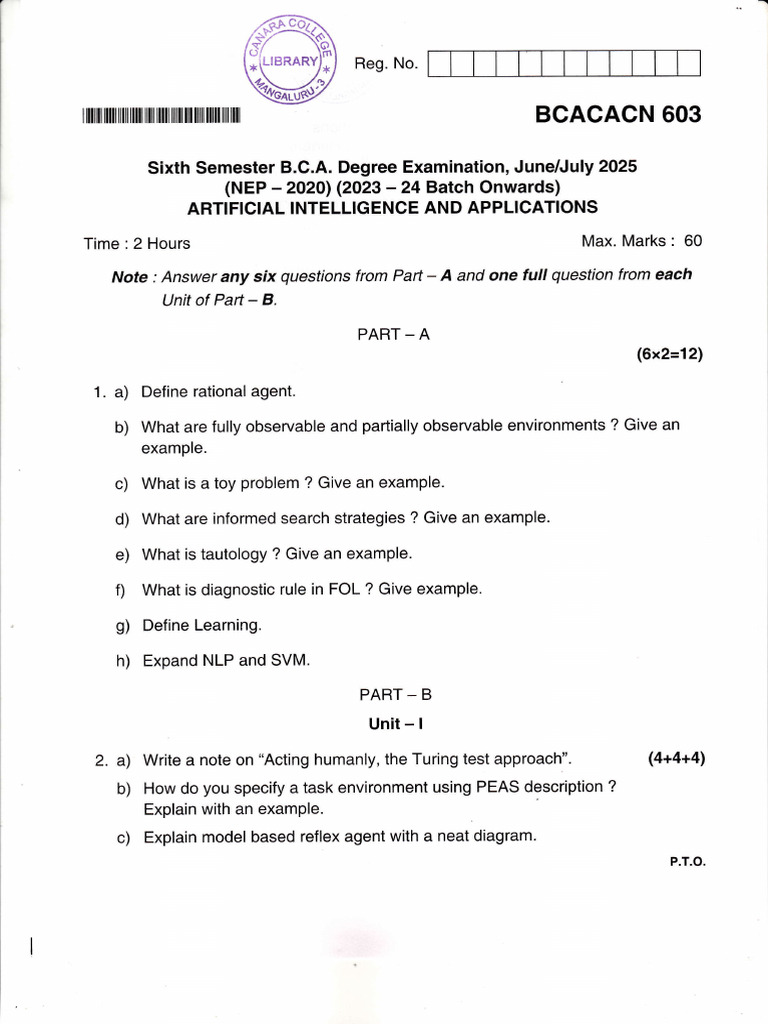 NEP BCA VI Sem Artificial Intelligence and Applications | PDF ...
