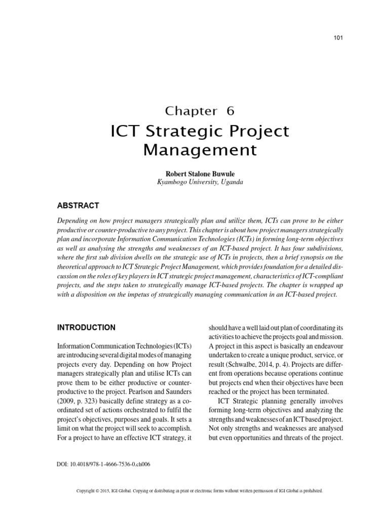 ICT Strategic Project Management | PDF | Information And Communications ...
