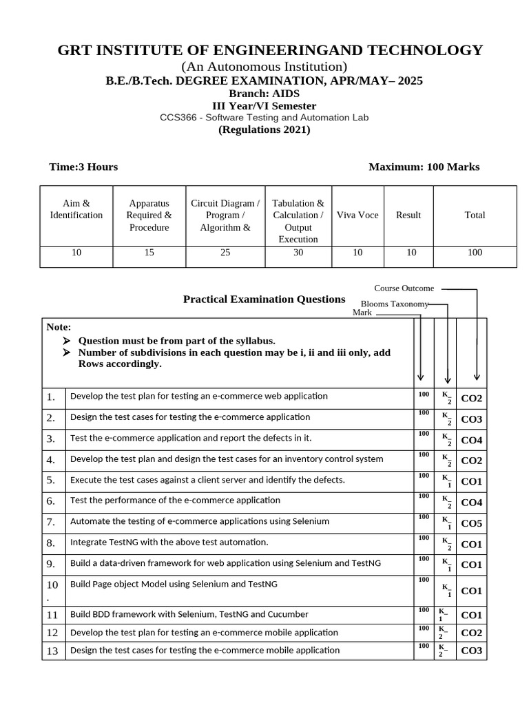 CCS366 - Software Testing and Automation Lab 1 | PDF | Software Testing ...