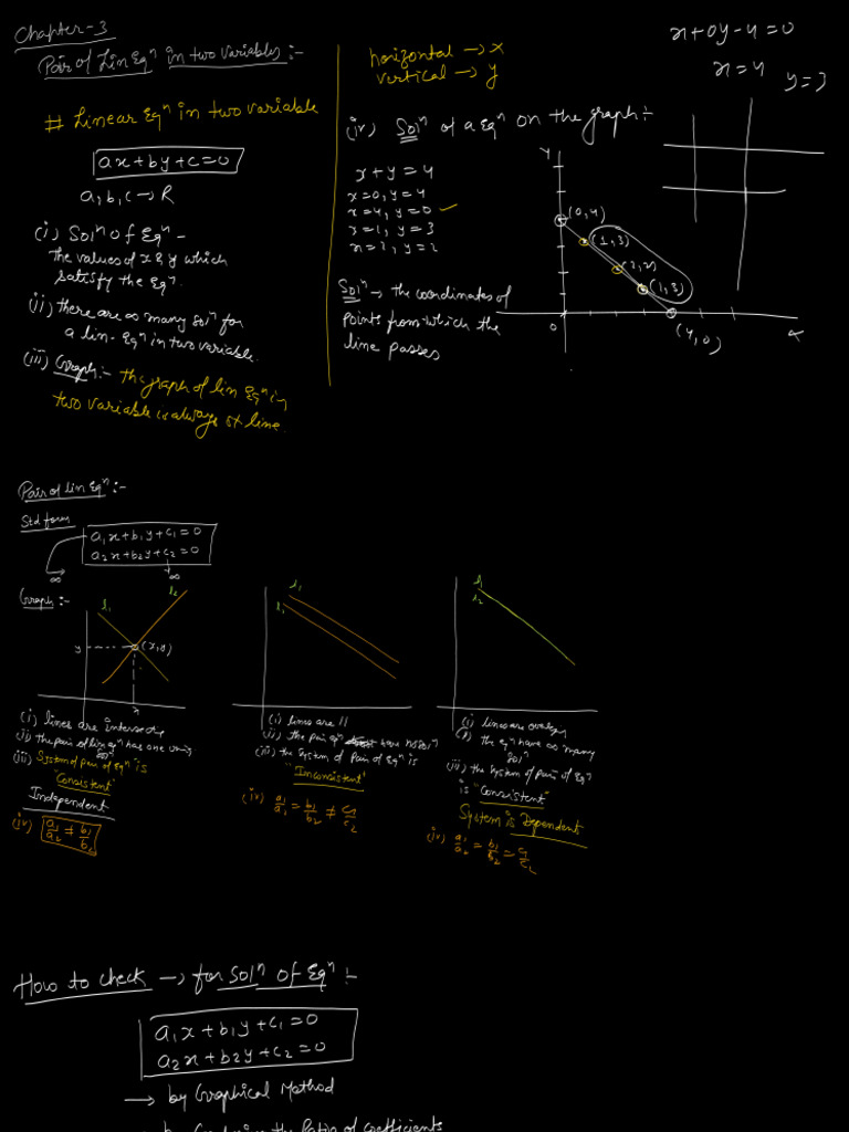 Class 10 linear equations lecture notes | PDF