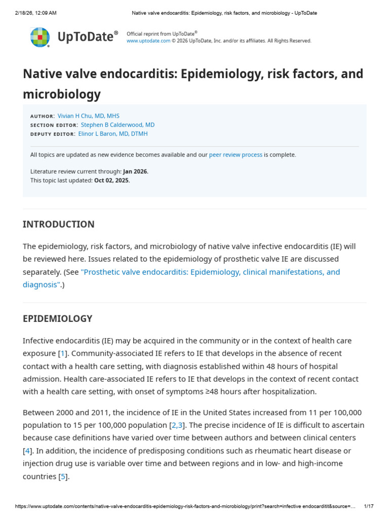 Native Valve Endocarditis_ Epidemiology, Risk Factors, And Microbiology ...