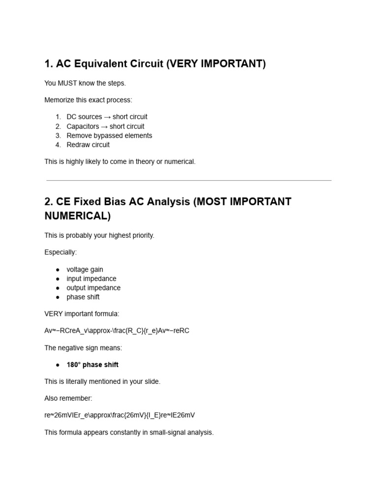 AC Equivalent Circuit | PDF