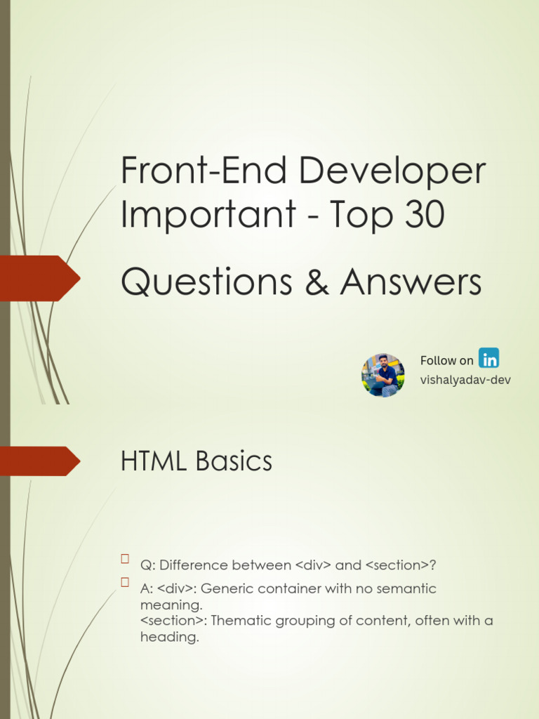Front End Developer Important Questions Answers 1775751279 | PDF