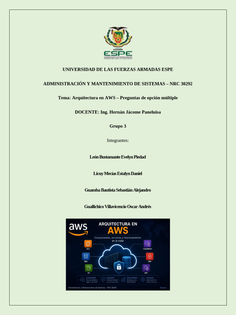 GRUPO3 | PDF | Computación en la nube | Servicios web de Amazon