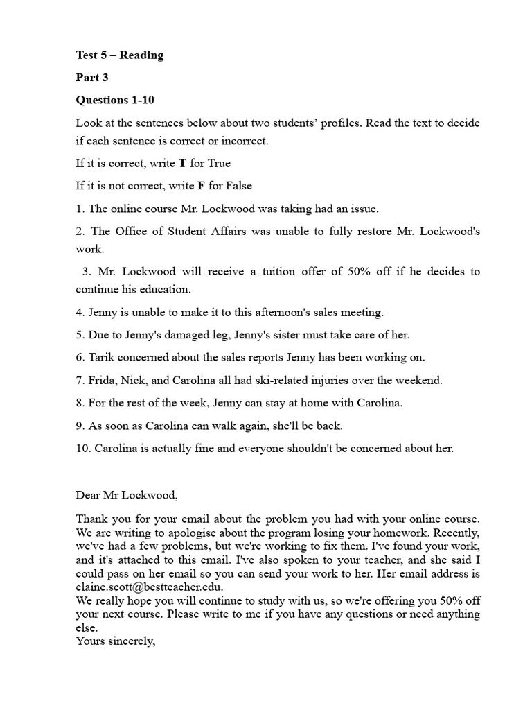 Bản sao của Bản sao của Test 5_ Part 3 - Reading.docx | PDF | Chess ...