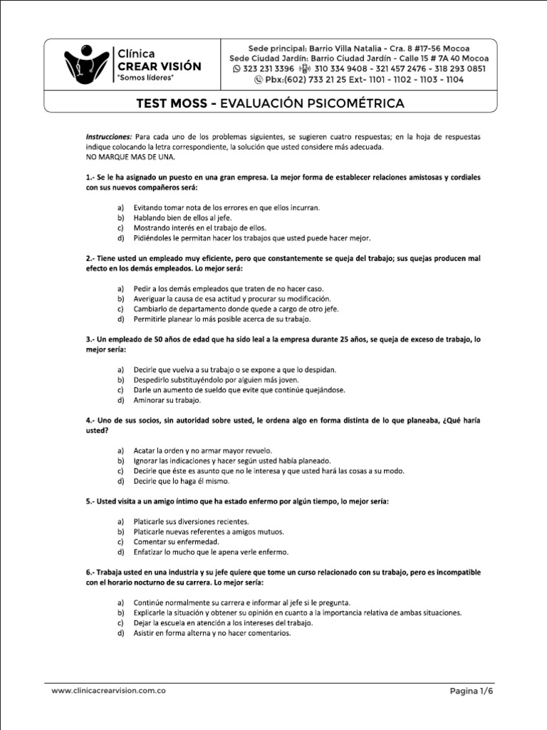 TEST MOSS | PDF