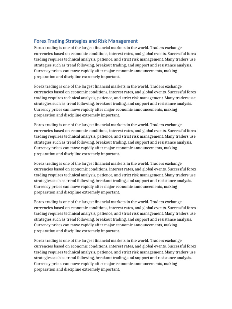 Forex Trading | PDF | Foreign Exchange Market | Financial Markets
