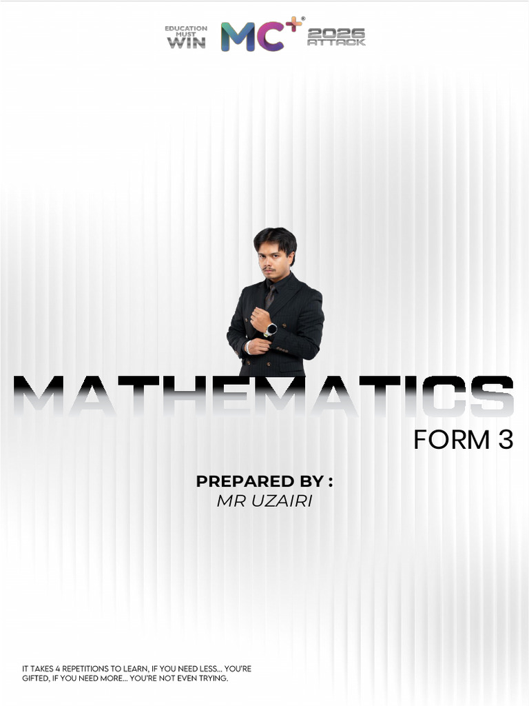 Note-Form 3 Maths Mr Uzairi 20.04.2026 | PDF