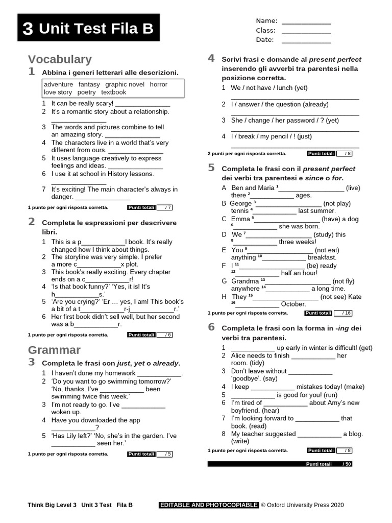 ThinkBig3 Unit Test 3B | PDF