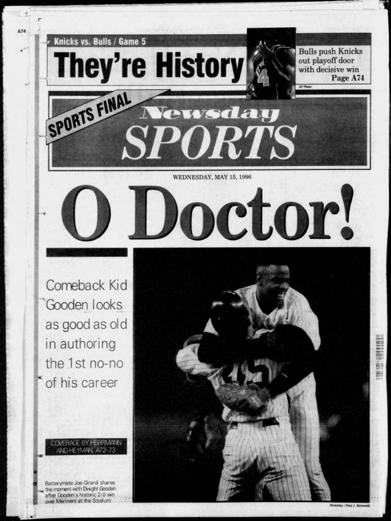 Dwight Gooden's no-hitter in 1996: Newsday | PDF