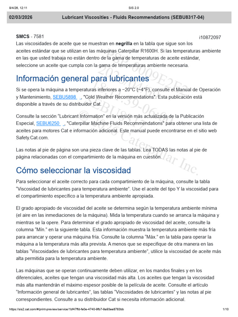 Carta de lubricación R1600 | PDF | Biodiésel | Lubricante