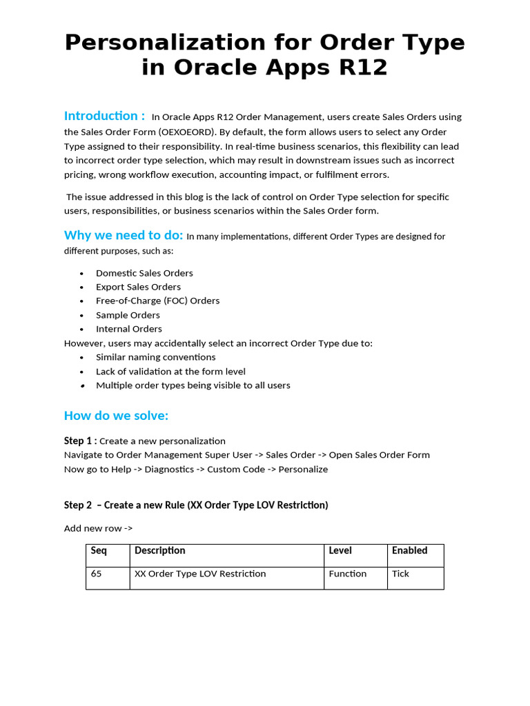 Sarang_Blog-Forms Personalization for Order Type | PDF | Software ...