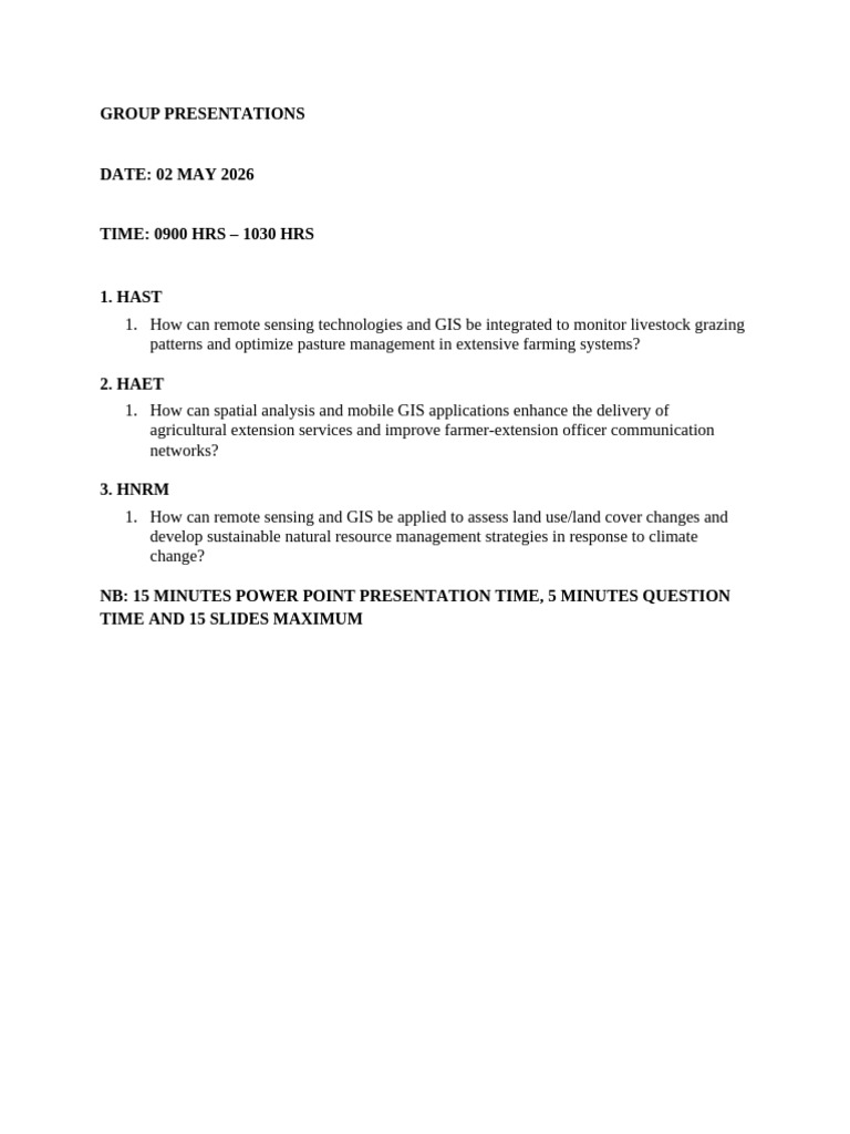 Group Presentations Weekend Class | PDF