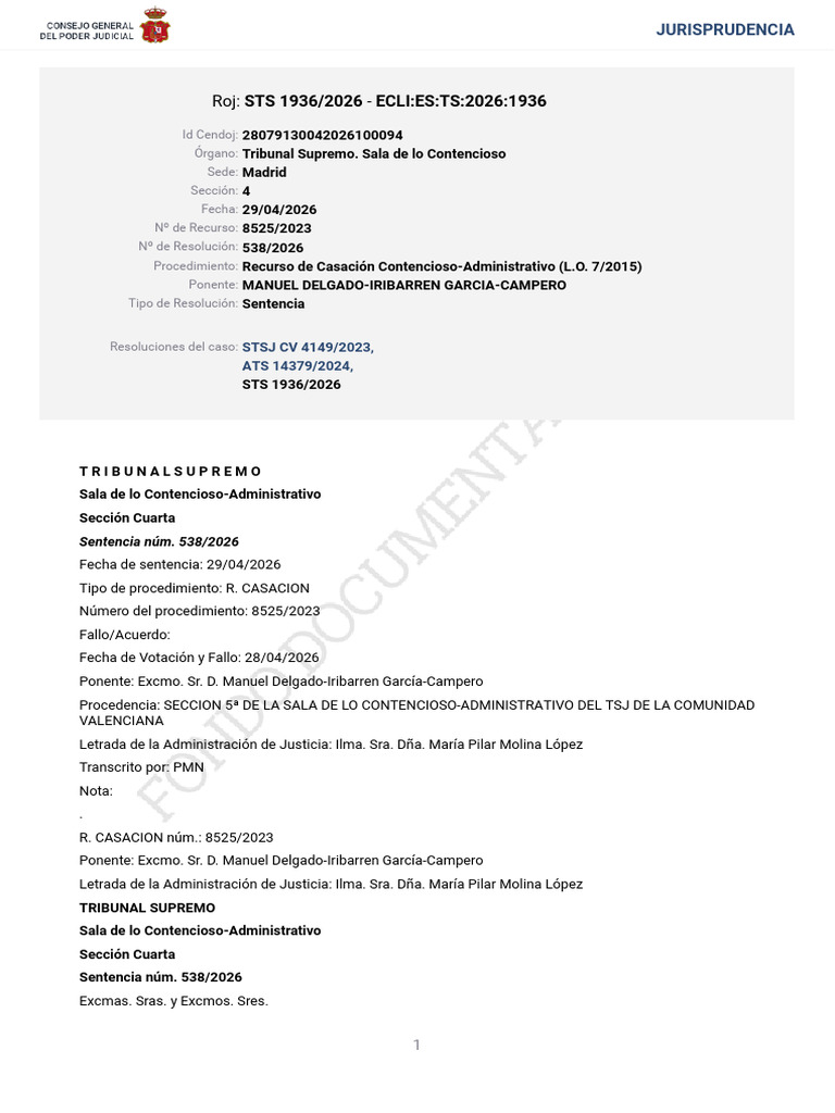 STS_1936_2026 | PDF | Caso de ley | Sentencia (ley)