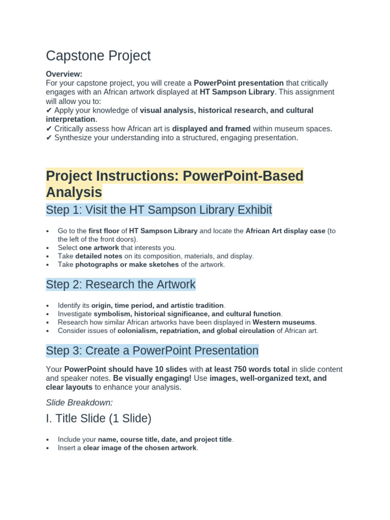 Capstone Project | PDF | Microsoft Power Point | Museum