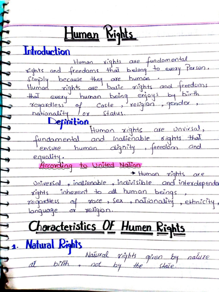 Human Rights handwritten notes | PDF